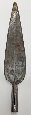 Lot 523 - VARIOUS TRIBAL WEAPONS AND SEVEN AFRICAN SPEARHEADS, MOSTLY 20TH CENTURY