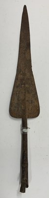 Lot 523 - VARIOUS TRIBAL WEAPONS AND SEVEN AFRICAN SPEARHEADS, MOSTLY 20TH CENTURY