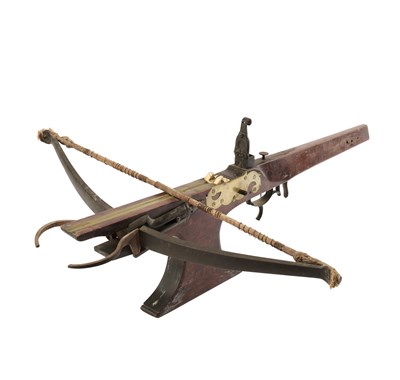 Lot 561 - A NORTH EUROPEAN TARGET CROSSBOW, TWO MODERN BOWS, AND A QUANTITY OF MODERN ARROWS
