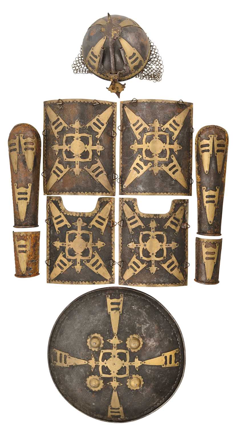 Lot 513 - A MODERN DECORATIVE INDIAN ARMOUR IN 18TH/19TH CENTURY STYLE