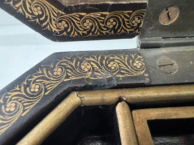 Lot 79 - A CHINESE EXPORT LACQUER GAMES BOX AND HINGED COVER, QING DYNASTY, 19TH CENTURY
