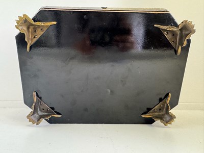 Lot 79 - A CHINESE EXPORT LACQUER GAMES BOX AND HINGED COVER, QING DYNASTY, 19TH CENTURY