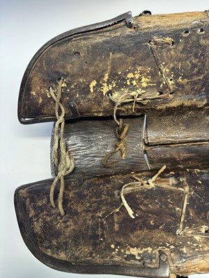 Lot 2 - A TIBETAN SADDLE, BRIDLE, AND A PAIR OF STIRRUPS, 18TH/19TH CENTURY OR EARLIER