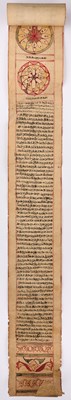 Lot 41 - A SANSKRIT ASTROLOGICAL BIRTH CHART IN SCROLL FORM, GUJARAT, 19TH CENTURY