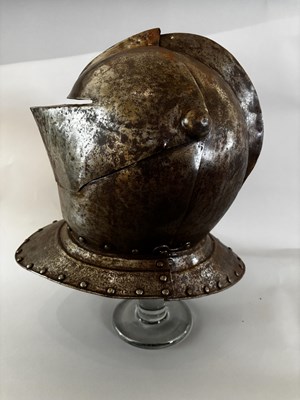 Lot 553 - A CLOSE-HELMET IN LATE 16TH/EARLY 17TH CENTURY STYLE, 19TH CENTURY