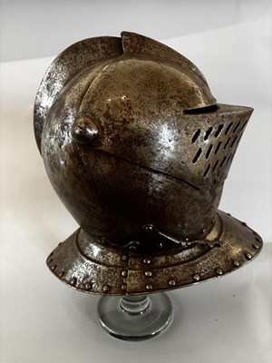 Lot 553 - A CLOSE-HELMET IN LATE 16TH/EARLY 17TH CENTURY STYLE, 19TH CENTURY