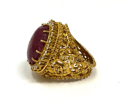 Lot 336 - RUBY AND DIAMOND RING, 1960s