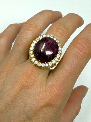 Lot 336 - RUBY AND DIAMOND RING, 1960s