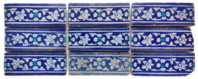 Lot 99 - A GROUP OF NINE MULTAN BORDER TILES, PUNJAB, PAKISTAN, 19TH CENTURY
