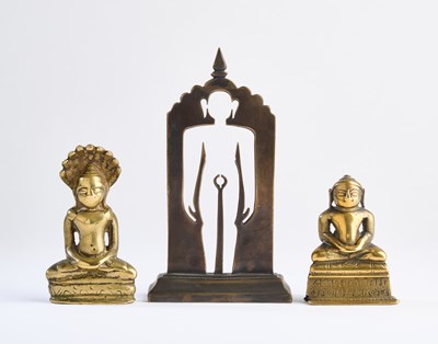 Lot 122 - TWO BRONZE JAIN IMAGES, WESTERN INDIA, CIRCA 16TH/17TH CENTURY