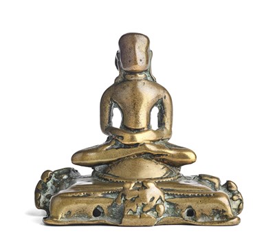 Lot 125 - A SMALL BRONZE FIGURE OF A JAIN TIRTHANKARA, WESTERN INDIA, CIRCA 15TH CENTURY