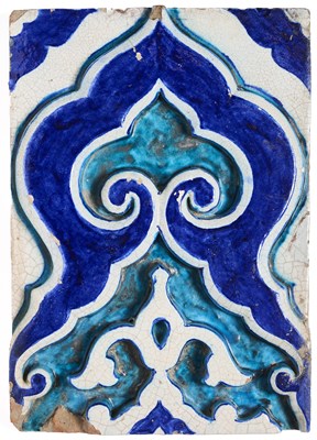 Lot 101 - A LARGE MULTAN RELIEF TILE, PUNJAB, NOW PAKISTAN, 18TH/19TH CENTURY
