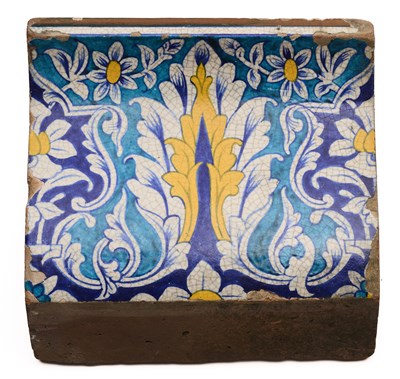 Lot 107 - A SINDH OR MULTAN PARAPET TILE, PAKISTAN, 19TH OR EARLY 20TH CENTURY