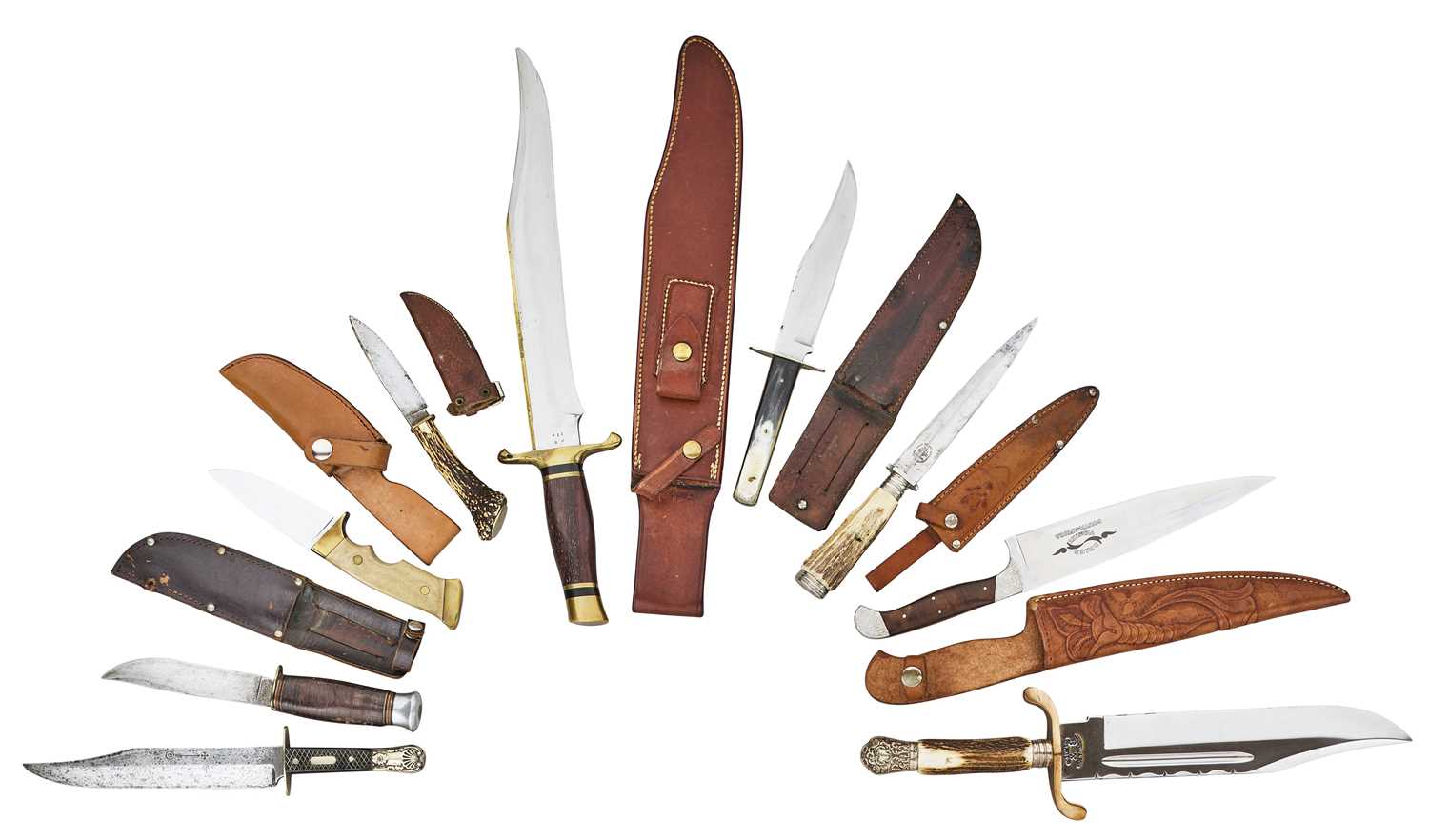 Lot 530 - THIRTY-TWO VARIOUS SHEATH-KNIVES, MOSTLY 20TH CENTURY AND LATER