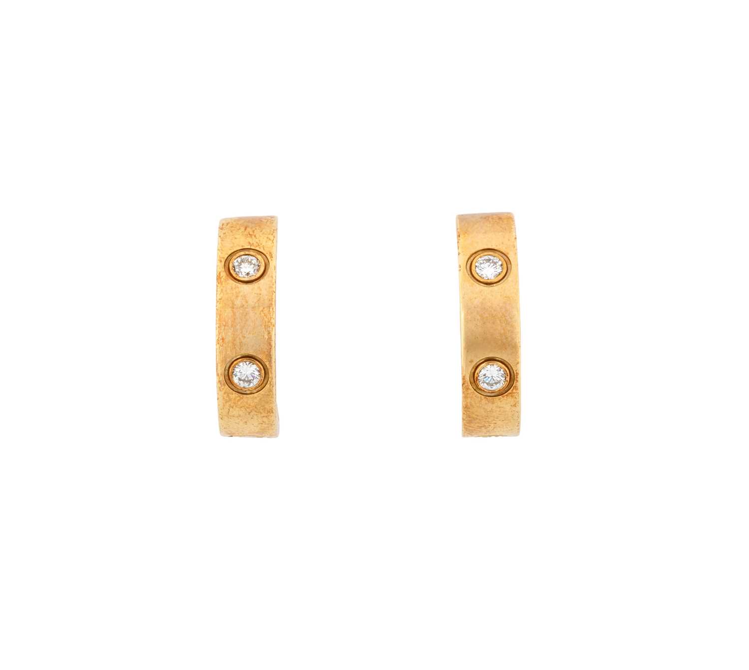 Lot 368 - CARTIER, LOVE: PAIR OF DIAMOND EARRINGS
