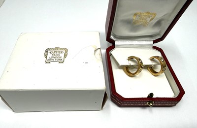 Lot 368 - CARTIER, LOVE: PAIR OF DIAMOND EARRINGS