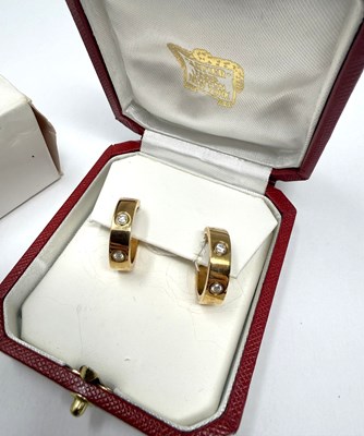 Lot 368 - CARTIER, LOVE: PAIR OF DIAMOND EARRINGS