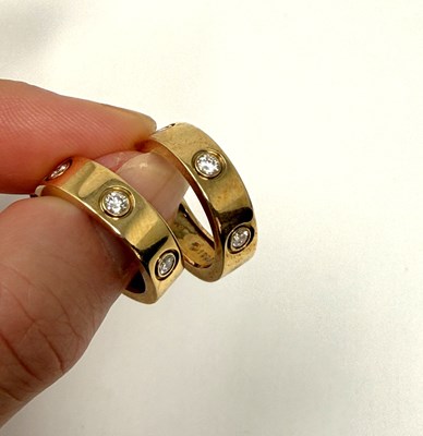 Lot 368 - CARTIER, LOVE: PAIR OF DIAMOND EARRINGS