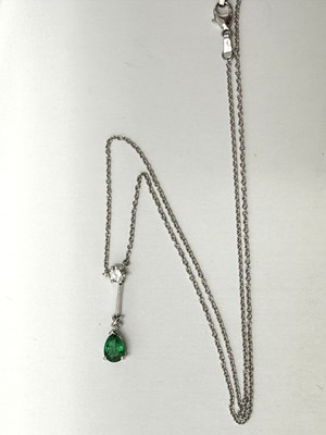 Lot 363 - MAPPIN & WEBB: EMERALD AND DIAMOND DEMI-PARURE, 2000