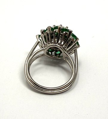 Lot 391 - EMERALD AND DIAMOND RING, 1960s