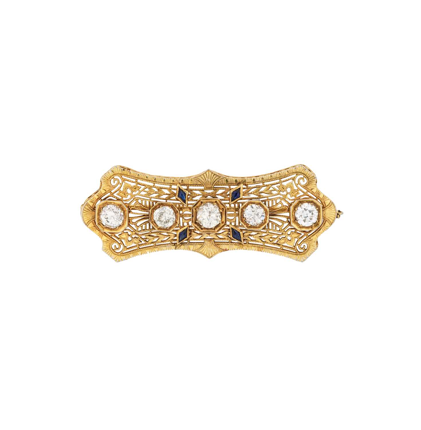 Lot 372 - DIAMOND PANEL BROOCH/PENDANT, 1920s