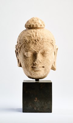 Lot 215 - A GANDHARA STUCCO HEAD OF BUDDHA, NORTH-WEST FRONTIER REGION, PAKISTAN, CIRCA 4TH CENTURY