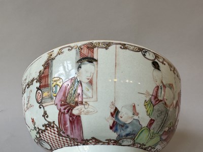 Lot 96 - A CHINESE FAMILLE-ROSE PUNCHBOWL, QIANLONG PERIOD (1736-95)
