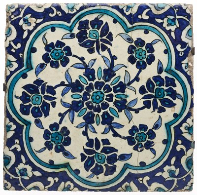 Lot 97 - A DAMASCUS TILE, OTTOMAN SYRIA, LATE 16TH CENTURY