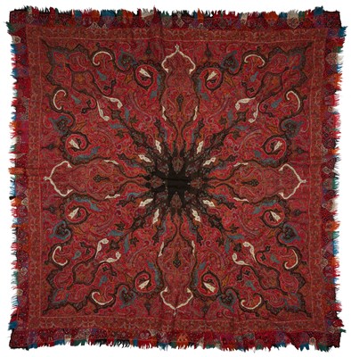Lot 168 - A WOVEN WOOL SHAWL, KASHMIR, CIRCA 1870-80