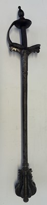 Lot 15 - AN INDIAN MACE (GURZ) WITH HILT OF FIRANGI FORM, 17TH CENTURY