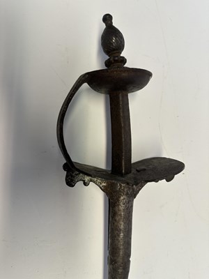 Lot 15 - AN INDIAN MACE (GURZ) WITH HILT OF FIRANGI FORM, 17TH CENTURY