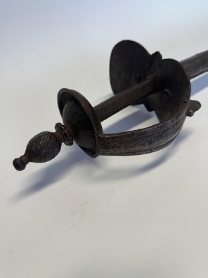 Lot 15 - AN INDIAN MACE (GURZ) WITH HILT OF FIRANGI FORM, 17TH CENTURY