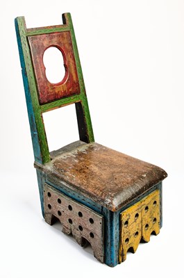 Lot 225 - A PAINTED WOOD CHILD'S CHAIR, PROBABLY INDIA, CIRCA 1900