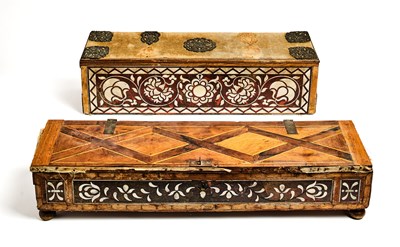 Lot 161 - TWO OTTOMAN PARQUETRY BOXES, 19TH CENTURY