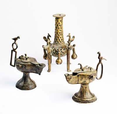 Lot 81 - THREE ITEMS OF METALWORK, PERSIA AND INDIA, 13TH, 18TH/19TH CENTURY
