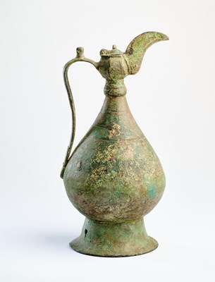 Lot 82 - TWO KHORASAN BRONZE ITEMS, PERSIA, CIRCA 13TH CENTURY