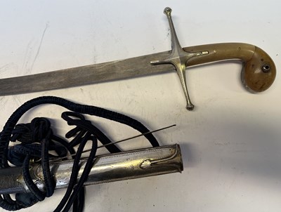 Lot 23 - A TURKISH SILVER-GILT MOUNTED SHAMSHIR, TURKISH SILVER AND TUGHRA MARKS, PROBABLY REIGN OF ABDULAZIZ