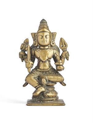 Lot 134 - A BRONZE FIGURE OF SIVA, WESTERN DECCAN, INDIA, CIRCA 18TH CENTURY