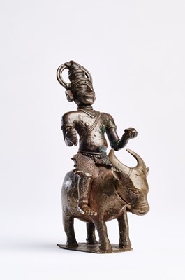Lot 120 - A BHUTA DEITY RIDING A BUFFALO, KARNATAKA, INDIA, 19TH CENTURY