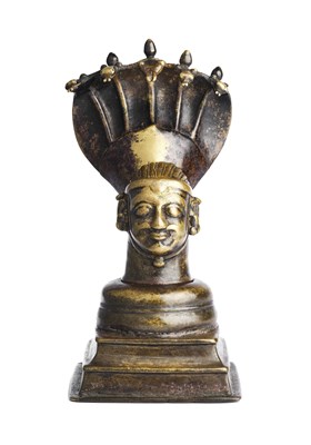 Lot 119 - A BRONZE SIVALINGAM, WESTERN DECCAN, INDIA, 18TH CENTURY