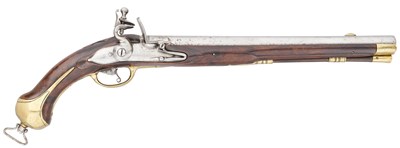 Lot 182 - A SAXON 11 BORE FLINTLOCK MILITARY HOLSTER PISTOL, REIGN OF AUGUSTUS III (1733-1763)