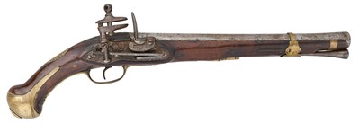 Lot 256 - A SPANISH 12 BORE MIQUELET-LOCK MODEL 1789 MILITARY BELT PISTOL, REIGN OF CHARLES IV (1788-1808)