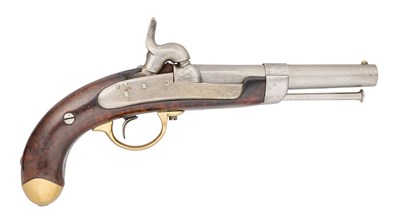 Lot 317 - A DANISH 14 BORE PERCUSSION MODEL 1849 NAVAL BELT PISTOL, NO.385, REIGN OF FREDERICK VII (1848-1863)