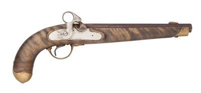 Lot 298 - A PRUSSIAN 16 BORE PERCUSSION MILITARY PISTOL FOR THE SECOND SCHLESWIG WAR OF 1864, REIGNS OF