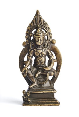 Lot 115 - A BRONZE FIGURE OF JAMBHALA, KASHMIR, 11TH/12TH CENTURY