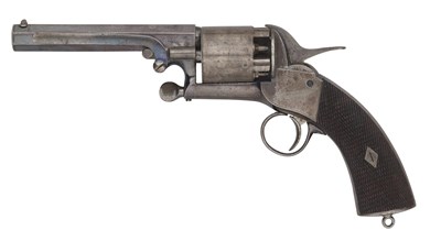 Lot 262 - A RARE 54 BORE PERCUSSION WEBLEY PATENT THIRD MODEL ‘LONGSPUR’ SINGLE-ACTION SIX-SHOT REVOLVER
