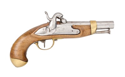 Lot 341 - AN ITALIAN 22 BORE PERCUSSION CARABINIERI PISTOL, NO. 116, PROBABLY LOMBARDY, REIGN OF