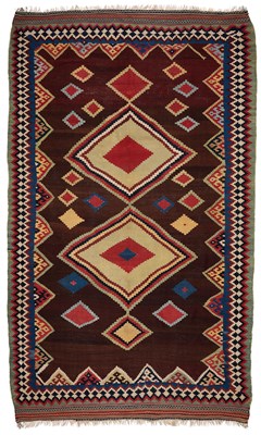 Lot 179 - A GHASGHAI KILIM, SOUTH WEST PERSIA, EARLY 20TH CENTURY