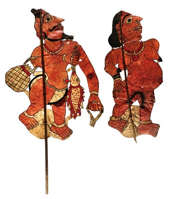 Lot 175 - TWO SHADOW PUPPETS, DECCAN, SOUTHERN INDIA, 19TH CENTURY