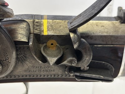 Lot 233 - A .650 (18 BORE) FLINTLOCK SPORTING RIFLE BY THEOP.S RICHARDS OF BIRMINGHAM, EARLY 19TH CENTURY